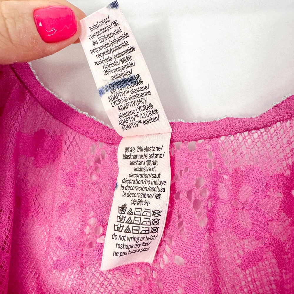 Victoria's Secret Tease Pink Stretch Lace Tank Top - Picture 5 of 6